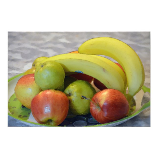 farbenfrohe Früchte Bild drucken. Banane, Äpfel, B Fotodruck (Vorne)