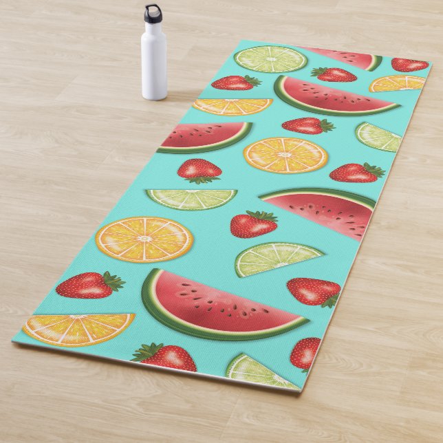 Farbenfrohe Früchte Erdbeere Watermelon Zitrus Bla Yogamatte (Beispiel)