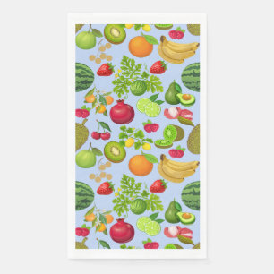 Farbenfrohe Früchte Muster 01.b Blau BG Serviette