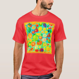 Farbenfrohe Fruchtmuster. Jetzt kaufen T-Shirt
