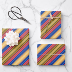 Farbenfrohe Frühjahrs- und Sommer-Modenschau Strei Geschenkpapier Set