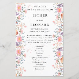 Farbenfrohe Frühjahrs-Wildblume-Hochzeitsprogramm