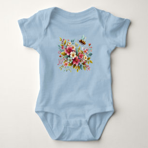 Farbenfrohe, Frühlings-/Blütenbiene Baby Strampler