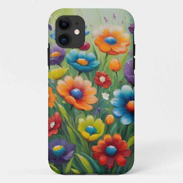 Farbenfrohe Frühlingsblumen Case-Mate iPhone Hülle (Rückseite)