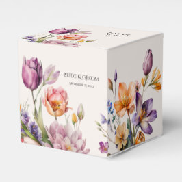 Farbenfrohe Frühlingsblumen Gefälligkeitsbox Geschenkschachtel