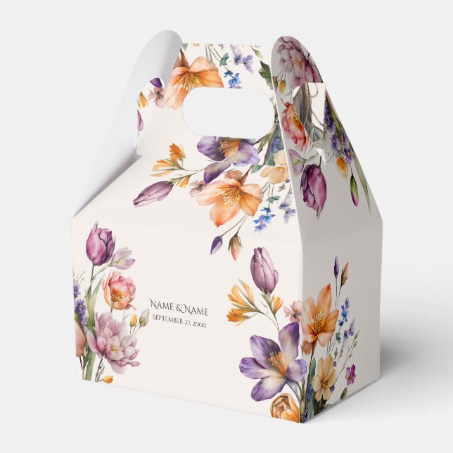 Farbenfrohe Frühlingsblumen Gefälligkeitsbox Geschenkschachtel (Vorderseite)