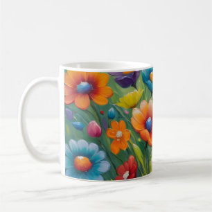 Farbenfrohe Frühlingsblumen Kaffeetasse