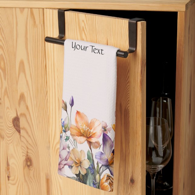 Farbenfrohe Frühlingsblumen Küchentücher (Drittel gefaltet)