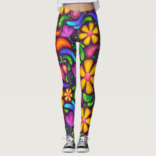 farbenfrohe Frühlingsblumen Leggings