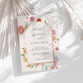 Farbenfrohe Frühlingsblumen Rose Gold Wedelstrasse Folieneinladung
