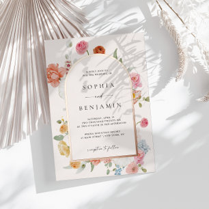 Farbenfrohe Frühlingsblumen Rose Gold Wedelstrasse Folieneinladung