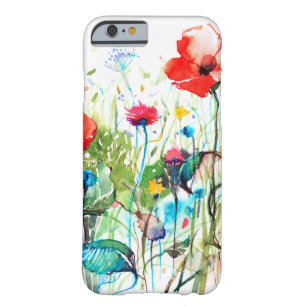 Farbenfrohe Frühlingsblumen und Rote Mohnblumen Barely There iPhone 6 Hülle