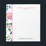 Farbenfrohe Frühlingsblumen Weiß Hintergrund Notizblock<br><div class="desc">Farbenfrohe Blume und Schmetterlinge Illustration über den eigenen weißen Hintergrund können Sie auf der Website ändern. Wenn Sie Hilfe bei der Anpassung eines meiner Designs benötigen,  kontaktieren Sie ArtOnWear Designer. Kostenlose Textformatierung mit Live-Hilfe auf Anfrage.</div>