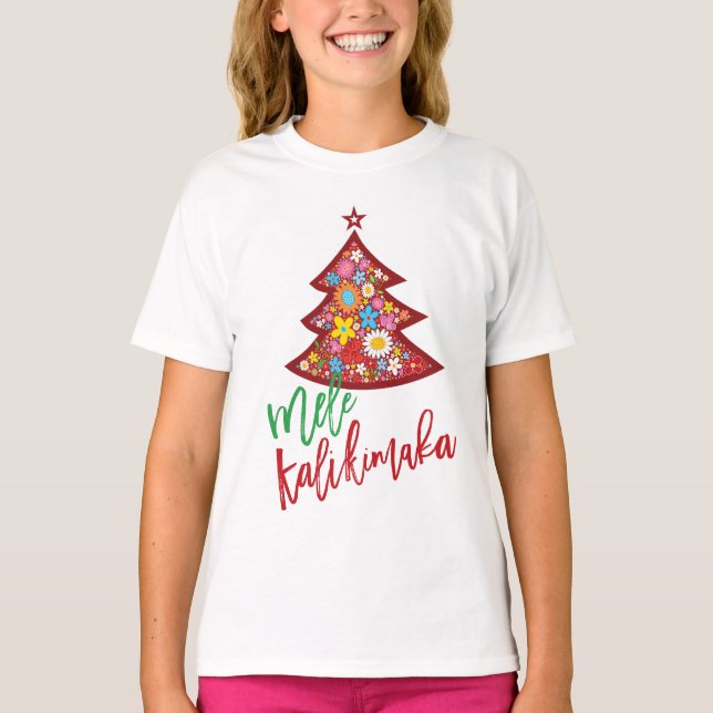 Farbenfrohe Frühlingsblumen Whimsikaler Weihnachts T-Shirt (Vorderseite)