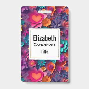 Farbenfrohe Frühlingsblumenmuster Ausweis