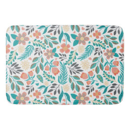 Farbenfrohe Frühlingsblumenmuster Badematte