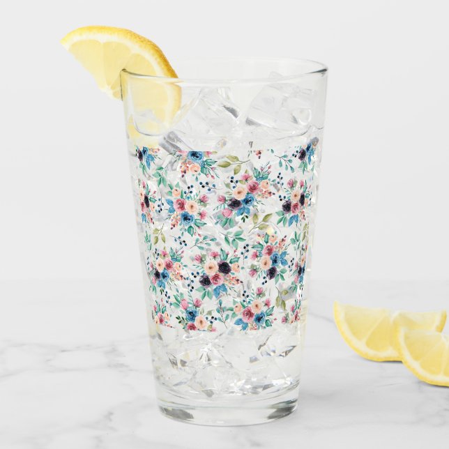 Farbenfrohe Frühlingsblumenmuster Glas (Vorderseite Ice)