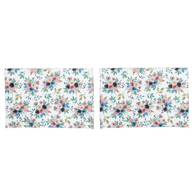 Farbenfrohe Frühlingsblumenmuster Kissenbezug (Vorderseite-Set)