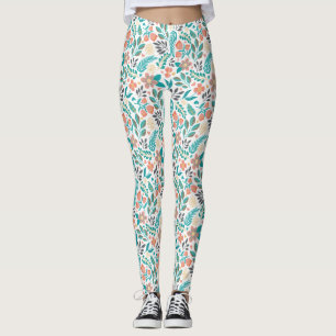 Farbenfrohe Frühlingsblumenmuster Leggings