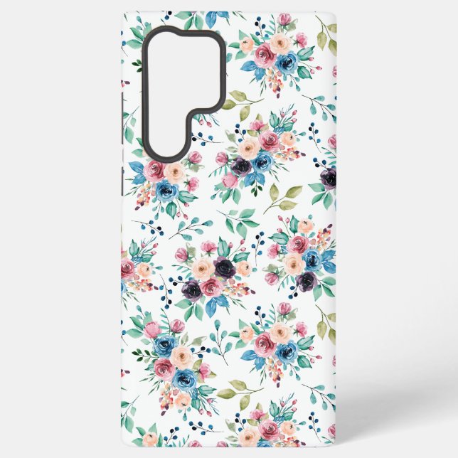 Farbenfrohe Frühlingsblumenmuster Samsung Galaxy Hülle (Rückseite)