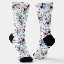 Farbenfrohe Frühlingsblumenmuster Socken