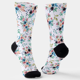Farbenfrohe Frühlingsblumenmuster Socken