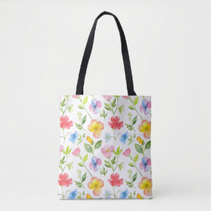 Farbenfrohe Frühlingsblumenmuster Tasche