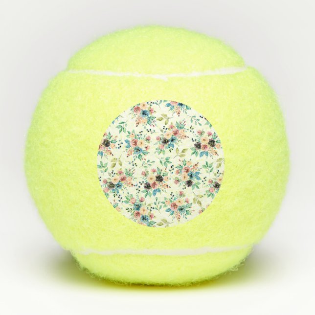 Farbenfrohe Frühlingsblumenmuster Tennisbälle (Vorderseite)