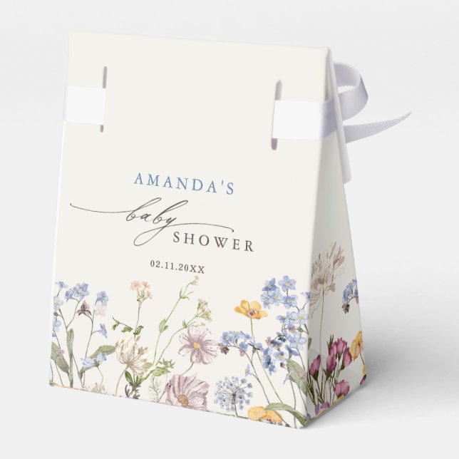 Farbenfrohe Frühlingsdusche Wildblume Wiese Baby D Geschenkschachtel (Rückseite)