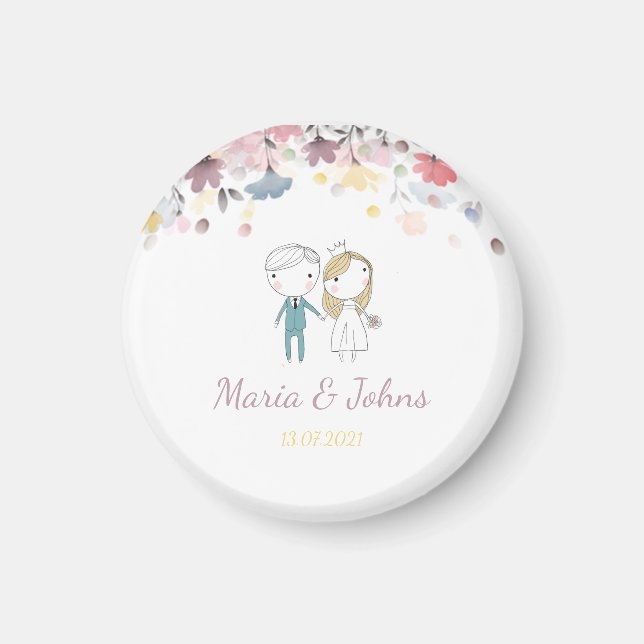 Farbenfrohe Frühlingsflorenmagneten Magnet (Vorne)