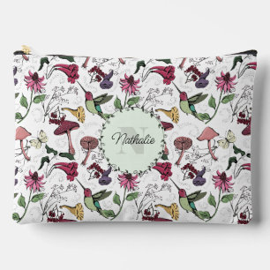 Farbenfrohe Frühlingsgarten Hummingbird Toilettena Zubehörtasche