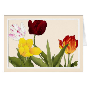 Farbenfrohe Frühlingshuppen, botanische Kunstkarte