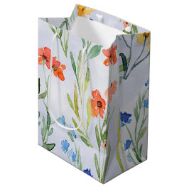 Farbenfrohe Frühlingsmesse Wildblume Wiese Mittlere Geschenktüte