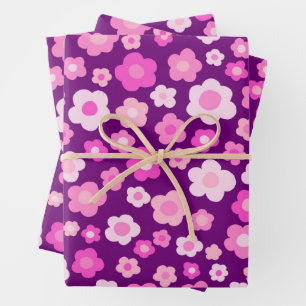 Farbenfrohe Frühlingsmilch Osterpink Lila Geschenkpapier Set