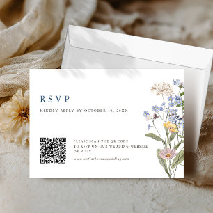 Farbenfrohe Frühlingsstiftung Wildblume Meadow Wed RSVP Karte
