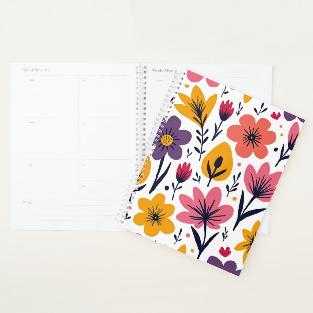 Farbenfrohe Frühlingswiesen-Blumen-Botanik Planer (Anzeige)