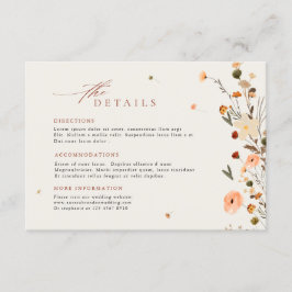 Farbenfrohe Frühlingszeit Wildblume Wiese Hochzeit Begleitkarte