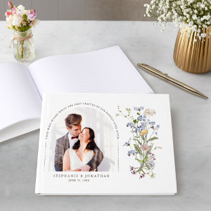 Farbenfrohe Frühlingszeit Wildblume Wiese Wedding  Gästebuch