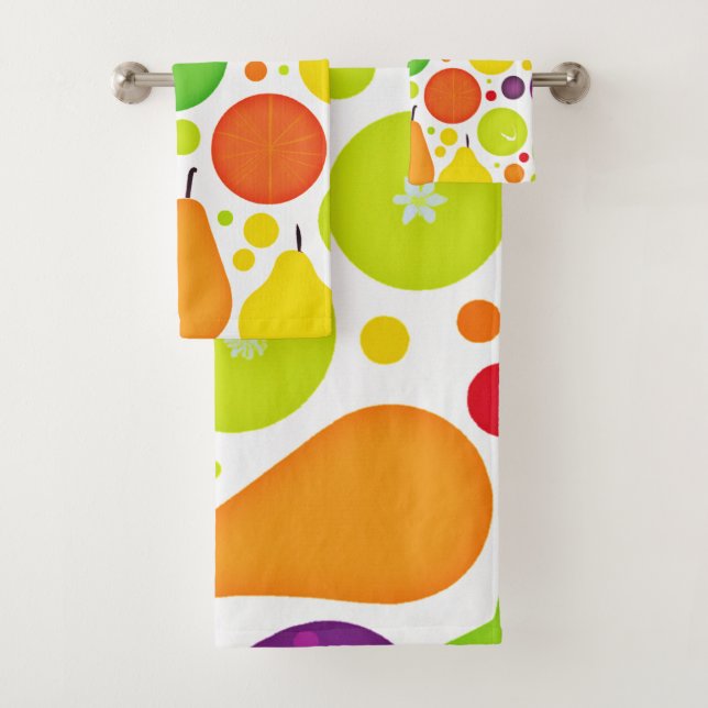Farbenfrohe Fruitful Vibranful Art Badhandtuch Set (Insitu)