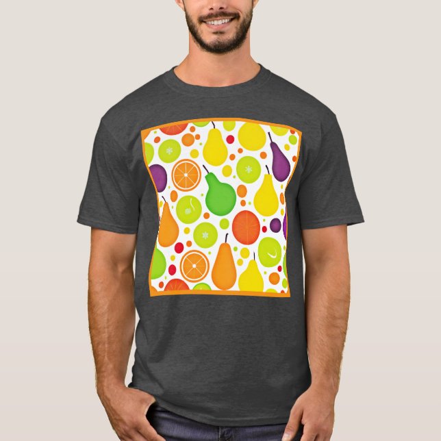 Farbenfrohe Fruitful Vibranful Art T-Shirt (Vorderseite)