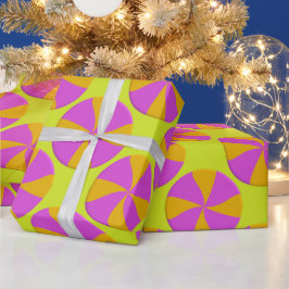 Farbenfrohe Fuchsia Orange Peppermint Swirt Weihna Geschenkpapier