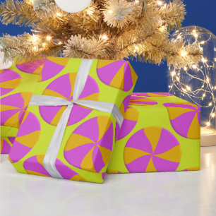 Farbenfrohe Fuchsia Orange Peppermint Swirt Weihna Geschenkpapier
