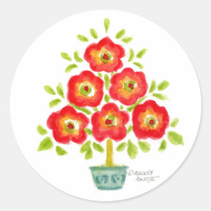 Farbenfrohe Fun Blume Weihnachtsbaum Stickers