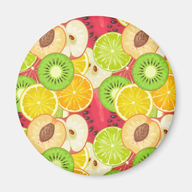 Farbenfrohe Fun Frucht Muster Magnet (Vorne)