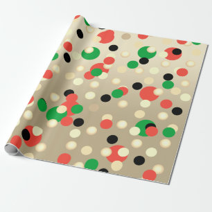 Farbenfrohe Fun Weihnachtsmuster Gold Confetti Dot Geschenkpapier