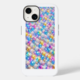 Farbenfrohe funkelnde Edelstein-Mosaik Luxus-Diama iPhone 14 Hülle