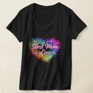 Farbenfrohe funkelnde Glitzer Herz Beste Oma je T-Shirt