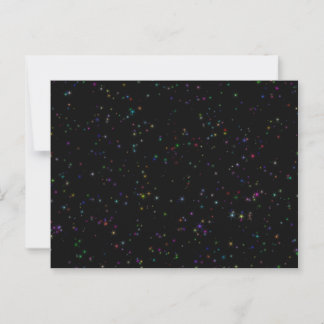 Farbenfrohe funkelnde Sterne im dunkelschwarzen De Postkarte