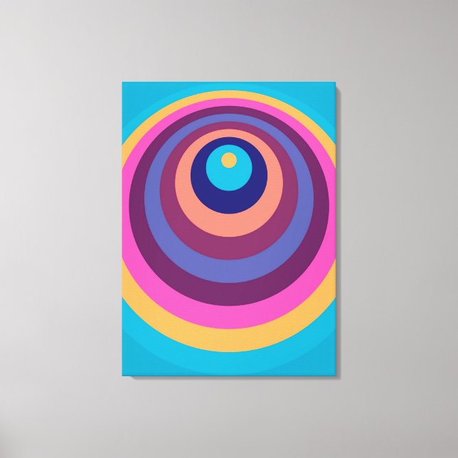 Farbenfrohe Funky Stripes Modernes geometrisches M Leinwanddruck (Vorderseite)