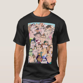 Farbenfrohe Funny Cartoon Charaktere T-Shirt
